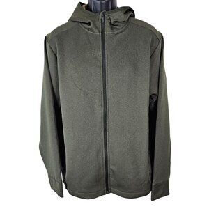 All In Motion Mens Hooded Full-Zip Jacket Olive Green Size L Activewear